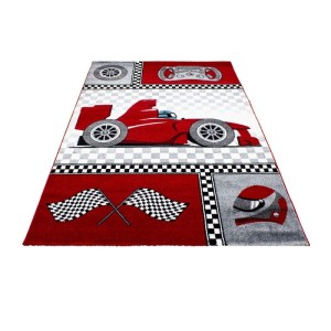 Dywan dziecięcy Kids Wyścigi czerwony 160 cm x 230 cm