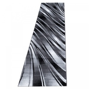Dywan nowoczesny Parma czarny linie 80 cm x 300 cm