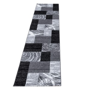 Dywan nowoczesny Parma kwadraty czarny 80 cm x 300 cm