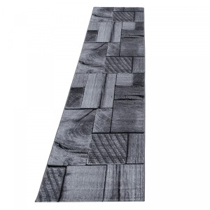 Dywan nowoczesny Parma Deski szaro-czarny 80 cm x 300 cm
