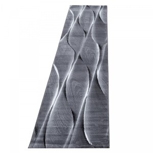 Dywan nowoczesny Parma wstęgi czarny 80 cm x 300 cm