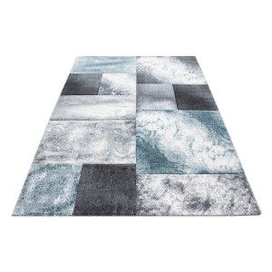 Dywan nowoczesny Hawaii Kwadraty niebiesko-szary 200 cm x 290 cm