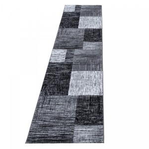 Dywan nowoczesny Plus prostokąty czarno-szare 80 cm x 300 cm