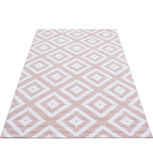 Dywan nowoczesny Plus kwadraty różowo-kremowy 160 cm x 230 cm