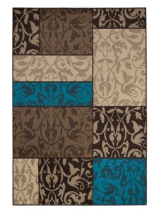 Dywan nowoczesny Luna Elements  Patchwork  Brązowo-Niebieski 160 cm x 225 cm