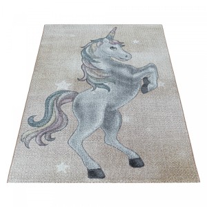Dywan dziecięcy Funny jednorożec złoty 160 cm x 230 cm