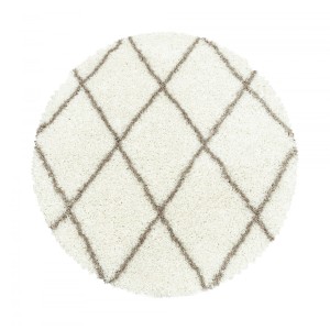 Dywan shaggy Alvor kratka kremowy 160 cm x 160 cm  koło