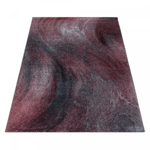 Dywan nowoczesny Ottawa fale czerwono-szare 80 cm x 250 cm
