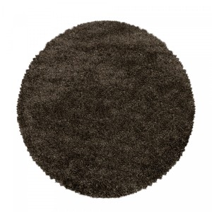 Dywan shaggy Fluffy Super Soft brązowy 160 cm x 160 cm  koło