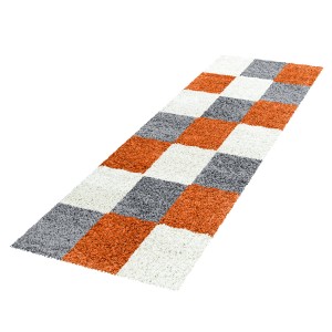Dywan Shaggy Life pomarańczowo-szary 80 cm x 250 cm