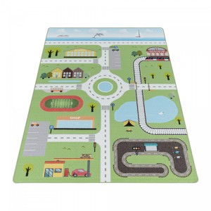 Dywan dziecięcy Play uliczki zielony 100 cm x 150 cm