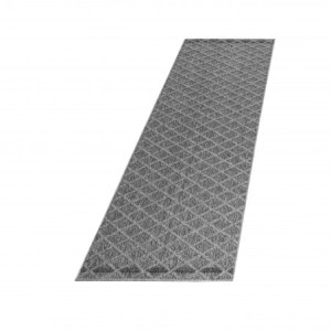 Dywan sznurkowy Patara kratka szary 80 cm x 250 cm
