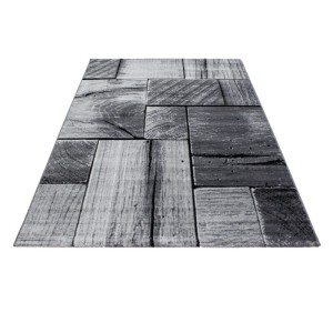 Dywan nowoczesny Parma Deski szaro-czarny 240 cm x 340 cm 