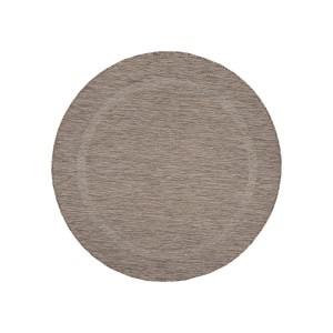 Dywan zewnętrzny Relax ramka brązowy 200 cm x 200 cm  koło  