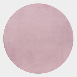 Dywan pluszowy Pouffy pudrowy róż 120 cm x 120 cm   koło