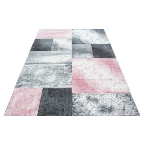 Dywan nowoczesny Hawaii Kwadraty różowo-szare 280 cm x 370 cm  