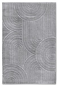 Dywan nowoczesny Gallery 3D Koła szary 160 cm x 235 cm