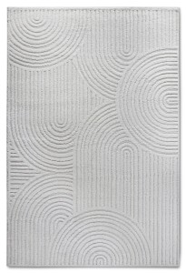 Dywan nowoczesny Gallery 3D Koła kremowy 120 cm x 170 cm