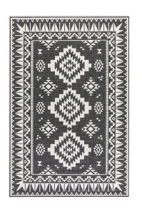 Dywan zewnętrzny dwustronny Gemini kremowo-czarny 80 cm x 150 cm