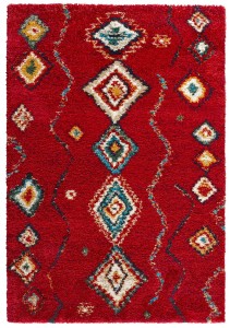 Dywan nowoczesny shaggy Nomadic Etno czerwony 200 cm x 290 cm