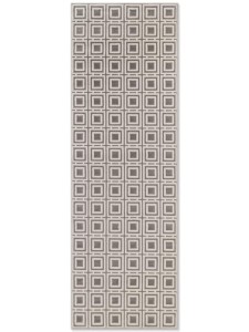 Dywan nowoczesny Perles romby szaro-kremowe 80 cm x 240 cm