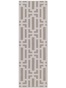 Dywan nowoczesny Perles Geometria szaro-kremowa 80 cm x 240 cm