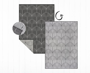 Dywan zewnętrzny dwustronny Pangli czarno-kremowy 80 cm x 150 cm