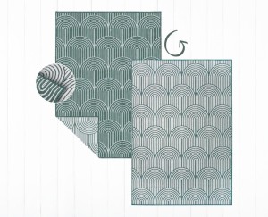 Dywan zewnętrzny dwustronny Pangli zielono-kremowy 200 cm x 290 cm