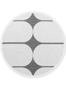 Dywan zewnętrzny dwustronny Duet kremowo-czarny 160 cm x 160 cm koło