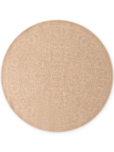 Dywan zewnętrzny dwustronny Duet beżowo-kremowy 160 cm x 160 cm koło