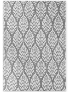 Dywan zewnętrzny dwustronny Duet Liście szaro-kremowy 160 cm x 230 cm