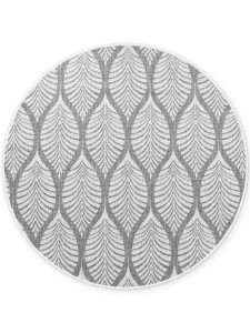 Dywan zewnętrzny dwustronny Duet Liście szaro-kremowy 160 cm x 160 cm