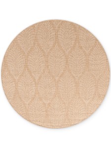 Dywan zewnętrzny dwustronny Duet Liście beżowo-kremowy 160 cm x 160 cm koło