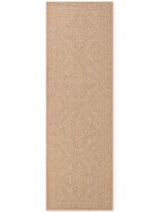 Dywan zewnętrzny dwustronny Duet Ornament beżowo-kremowy 80 cm x 250 cm