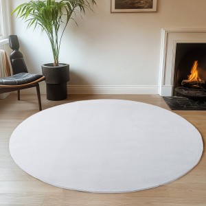 Dywan pluszowy Joy biały 160 cm x 160 cm koło