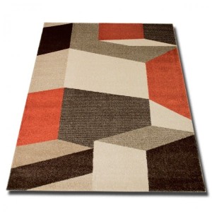 Dywan nowoczesny Lara iluzja szaro-czerwony 140 cm x 200 cm