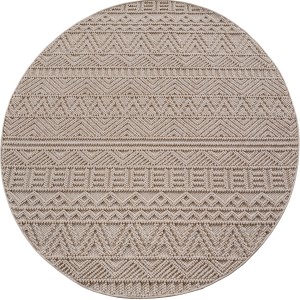 Dywan nowoczesny Helix 3D boho beżowy 200 cm x 200 cm koło