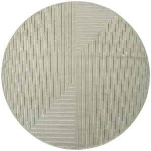 Dywan uniwersalny Nova 3D Geometria oliwkowy koło 120 cm x 120 cm