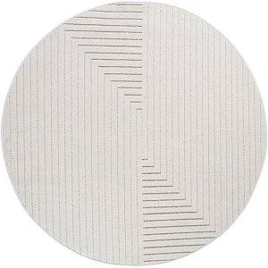 Dywan uniwersalny Nova 3D Geometria kremowy koło 200 cm x 200 cm