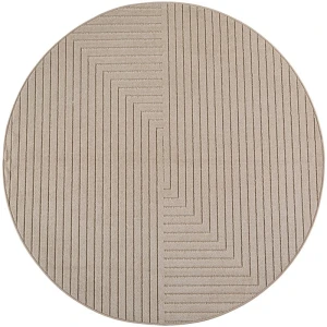Dywan uniwersalny Nova 3D Geometria beżowy koło 120 cm x 120 cm