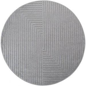 Dywan uniwersalny Nova 3D Geometria szary koło 160 cm x 160 cm