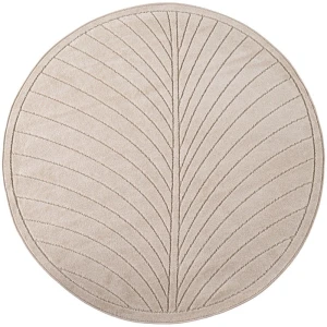 Dywan uniwersalny Nova 3D Liść beżowy koło 80 cm x 80 cm