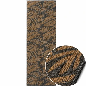 Dywan uniwersalny MIRA Liście Czarno Brązowe 80 cm x 250 cm