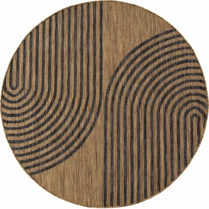 Dywan uniwersalny MIRA Łuki Brązowo Czarne koło 120 cm x 120 cm