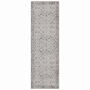 Dywan vintage INKA Floral z Efektem Postarzenia Kremowy 80 cm x 250 cm