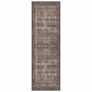 Dywan vintage INKA Oriental z Efektem Postarzenia Brązowy 80 cm x 250 cm