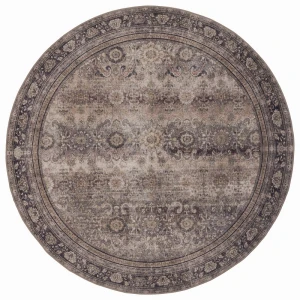 Dywan vintage INKA Oriental z Efektem Postarzenia Brązowy koło 120 cm x 120 cm