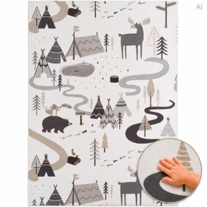 Dywan dziecięcy Coco Tipi Leśna Przygoda kremowy 80 cm x 150 cm