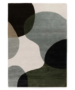 Dywan wełniany Dune ręcznie tkany Łagodne Formy Zielony 200x300 cm