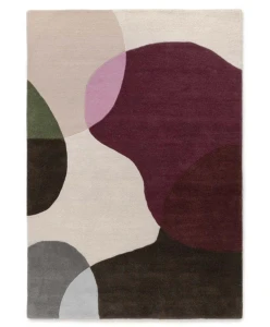 Dywan wełniany Dune ręcznie tkany Łagodne Formy Śliwka 120x170 cm